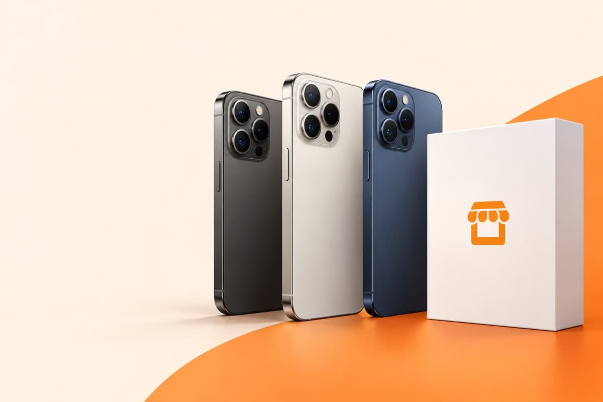 Celulares e caixa ilustrativa do sistema